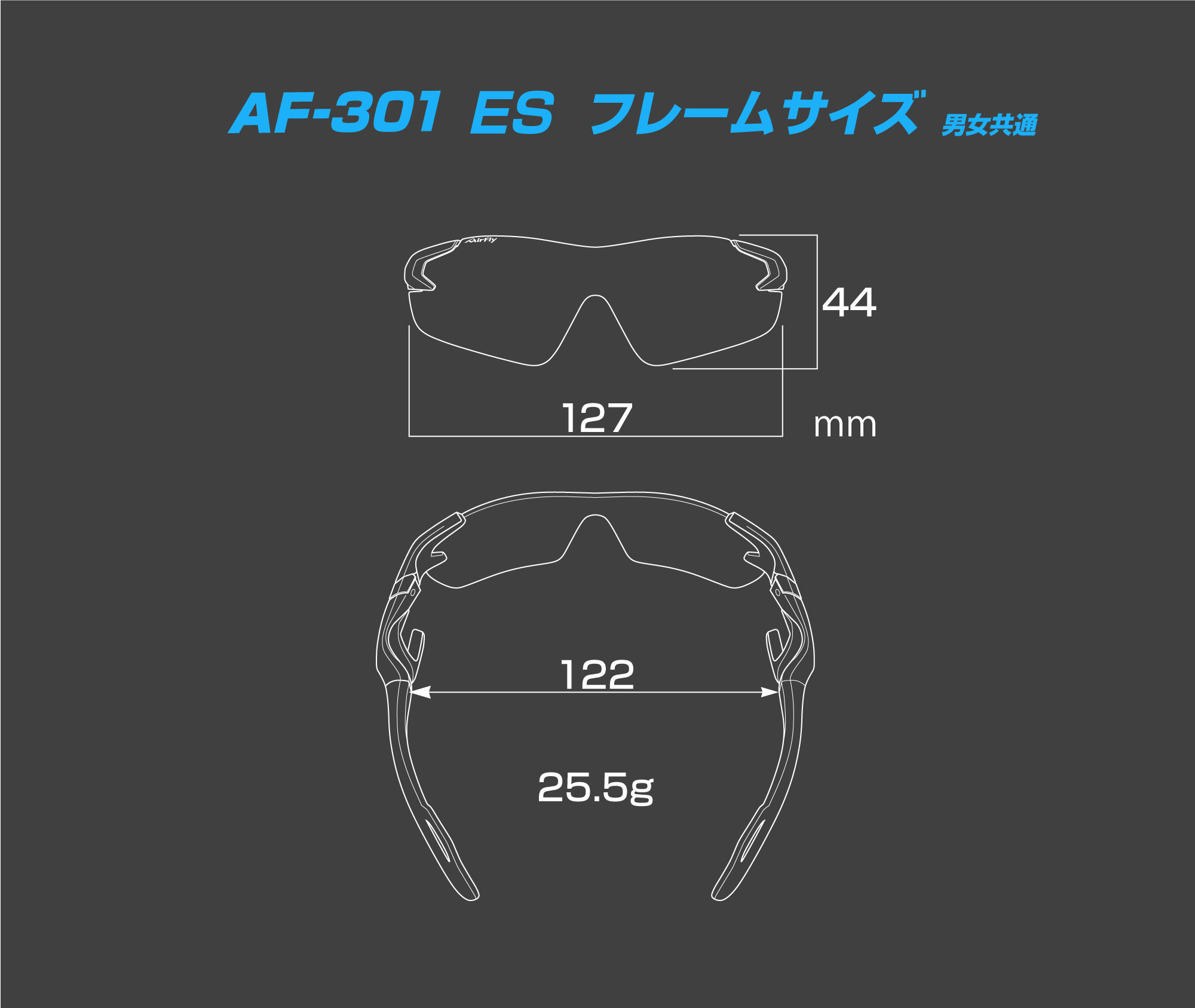 AF-301ES e-SPORTS e-スポーツ　鼻パッドのない 鼻当てのない スポーツアイウェア 